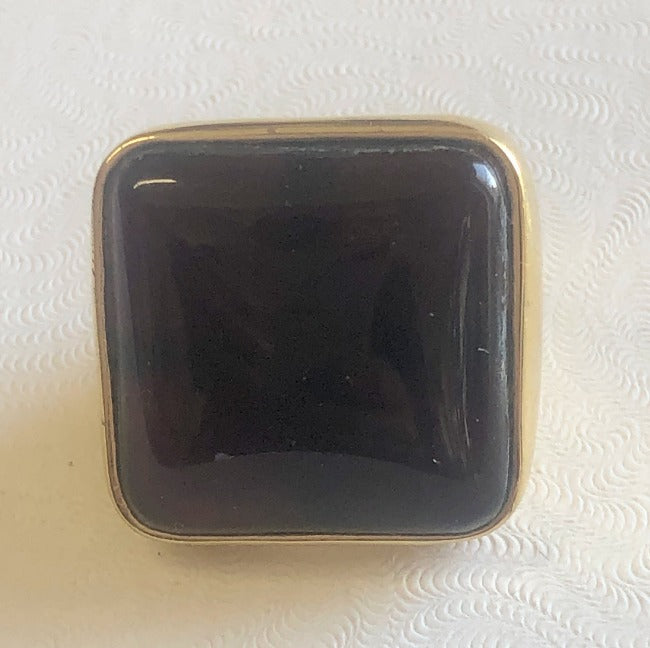 Large square cabochon resin Gold new Ring. 501R9W196