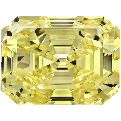 Emerald radiant-cut Diamond Veneer cubic zirconia loose stone, canary yellow stone, EM