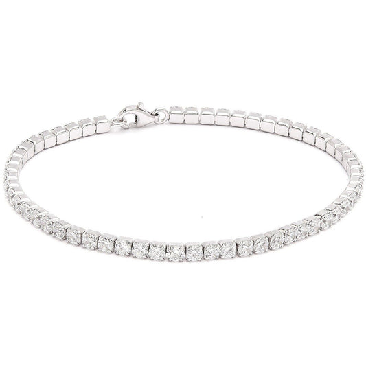 Brilliant Round Zirconite Cubic zirconia Stainless steel Tennis bracelet. Sale Specials! 698B300-Steel