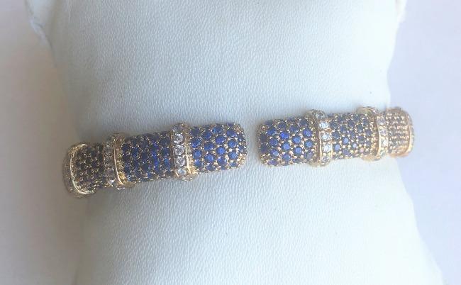 Face-off crystal pavé hinged bangle bracelet by Zirconite, alternate view, 698B10C
