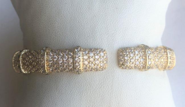 Face-off crystal pavé hinged bangle bracelet by Zirconite, alternate view, 698B10C