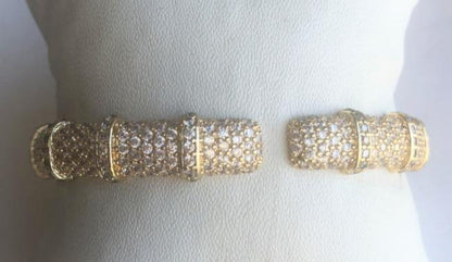 Face-off crystal pavé hinged bangle bracelet by Zirconite, alternate view, 698B10C