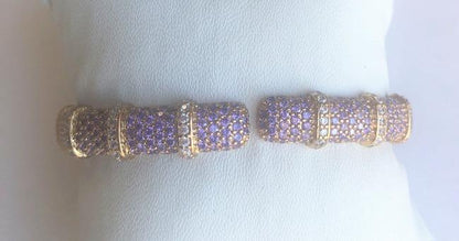 Face-off crystal pavé hinged bangle bracelet by Zirconite, alternate view, 698B10C