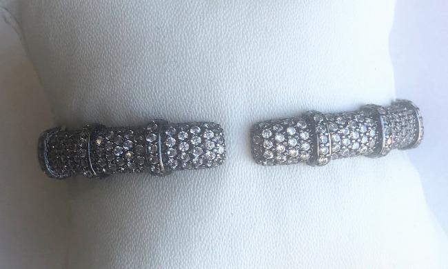 Face-off crystal pavé hinged bangle bracelet by Zirconite, alternate view, 698B10C