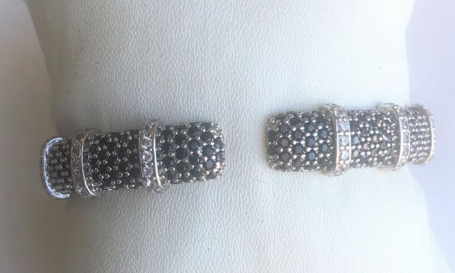 Face-off crystal pavé hinged bangle bracelet by Zirconite, alternate view, 698B10C
