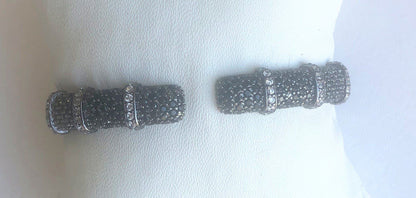 Face-off micro pavé cubic zirconia hinged bangle bracelet by Zirconite, alternate view, 698B10CZ