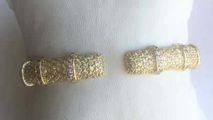 Face-off micro pavé cubic zirconia hinged bangle bracelet by Zirconite, alternate view, 698B10CZ
