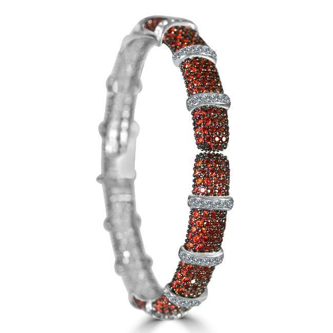 Face-off micro pavé cubic zirconia hinged bangle bracelet by Zirconite, alternate view, 698B10CZ