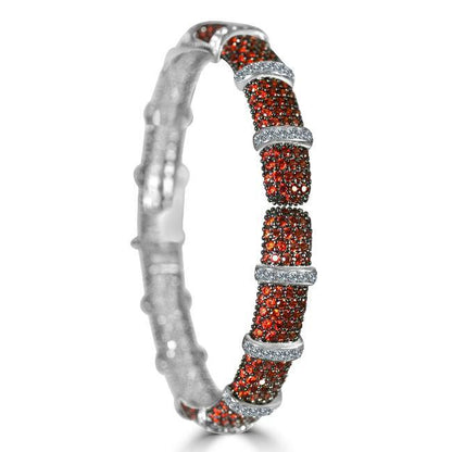 Face-off micro pavé cubic zirconia hinged bangle bracelet by Zirconite, alternate view, 698B10CZ