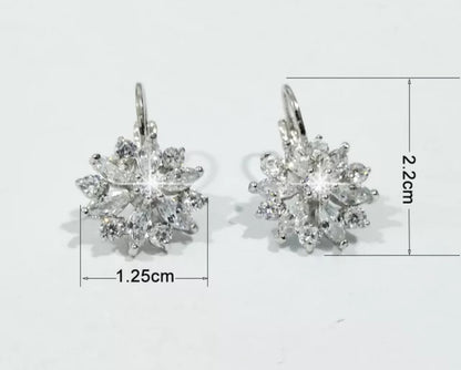 Flower cluster cubic zirconia earrings, alternate view, 635E11487