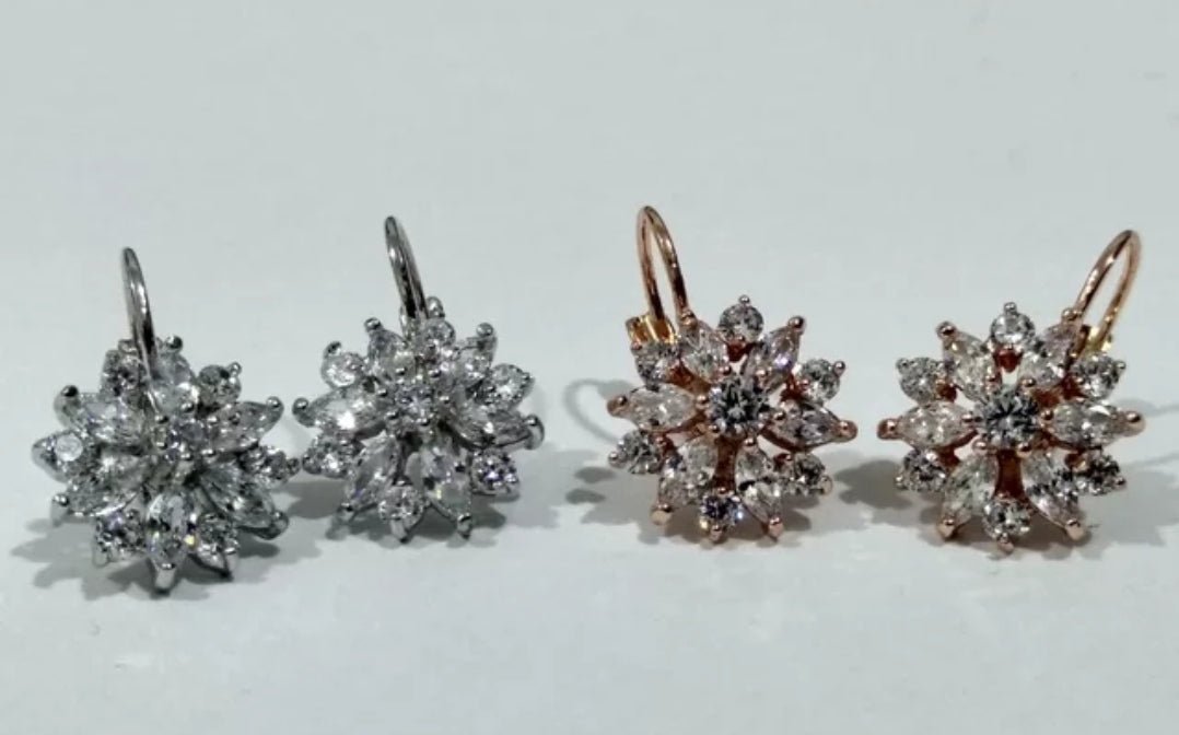 Flower cluster cubic zirconia earrings, alternate view, 635E11487