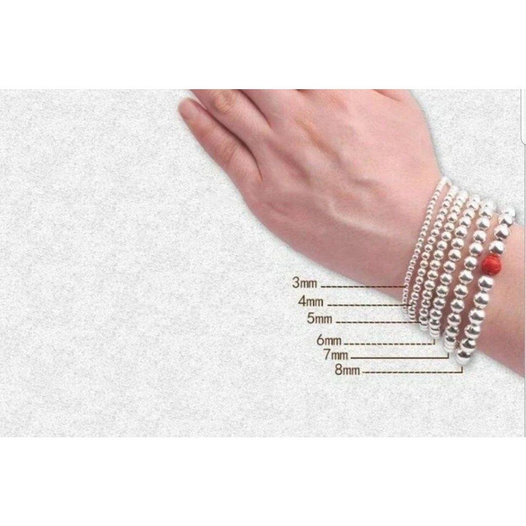 Non-tarnish gold bead stretch bracelet by Zirconite, alternate view, 655B