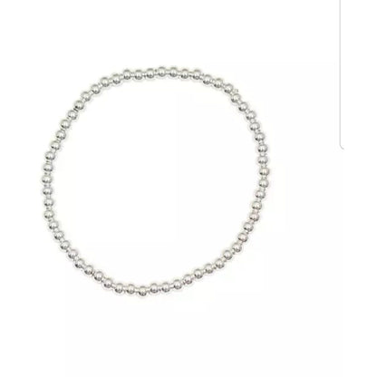 Non-tarnish gold bead stretch bracelet by Zirconite, alternate view, 655B