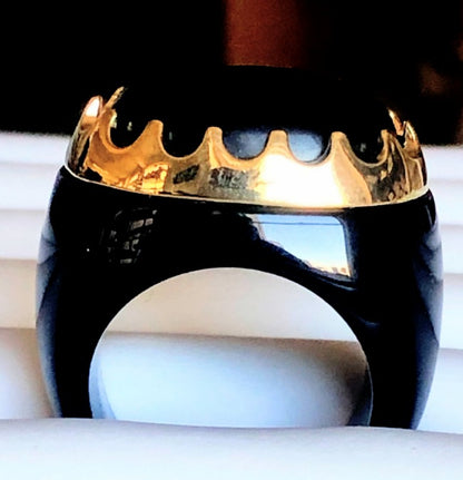 Hematite oval cabochon cocktail ring, alternate view, 501R9W184