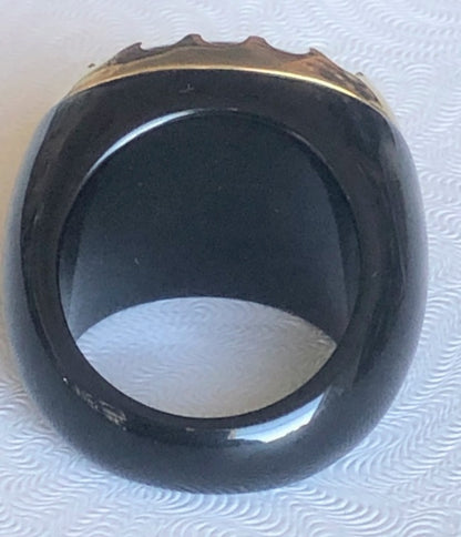 Hematite oval cabochon cocktail ring, alternate view, 501R9W184