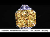 5CT Diamond Veneer Cubic Zirconia Three Stone 14K Gold Ring. 635R71337K-5CT