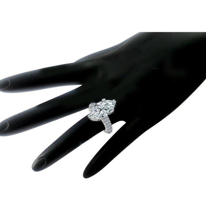 Marquise-cut cubic zirconia solitaire ring, alternate view, 600R12827