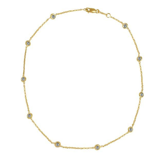 Multi-station cubic zirconia necklace by Zirconite, main view, ZBYX