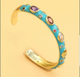 Zirconite open enamel Bangle Bracelet | DiamondVeneer Fashion