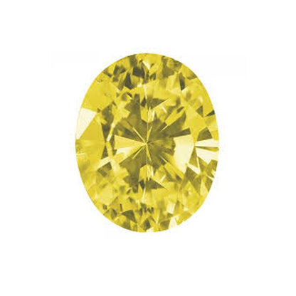 Oval Diamond Veneer cubic zirconia loose stone, canary yellow stone, OVAL