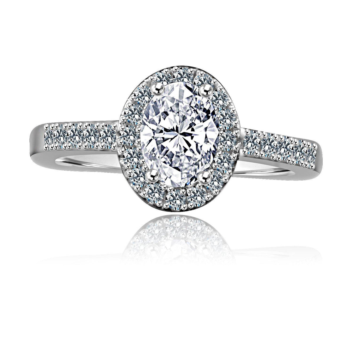 Oval Diamond Veneer cubic zirconia ring, main view, 635R3231