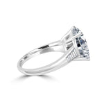 Oval Diamond Veneer Cubic Zirconia Sterling Silver Ring. 635R71613