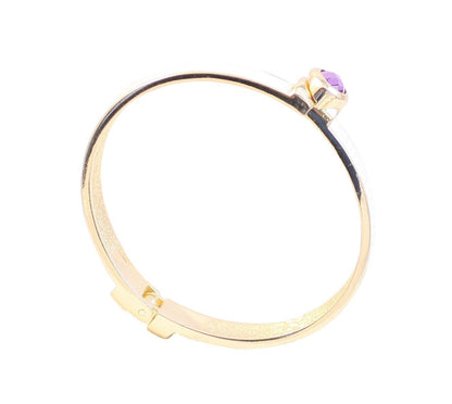 Oval jeweled snakeskin leather hinged bangle bracelet by Zirconite, alternate view, 629B82033