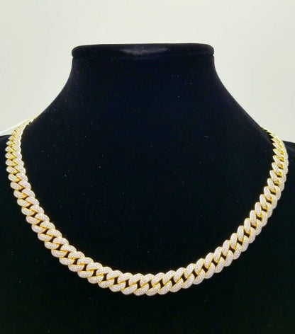 Pavé cubic zirconia Cuban curved link necklace by Zirconite, alternate view, 818N