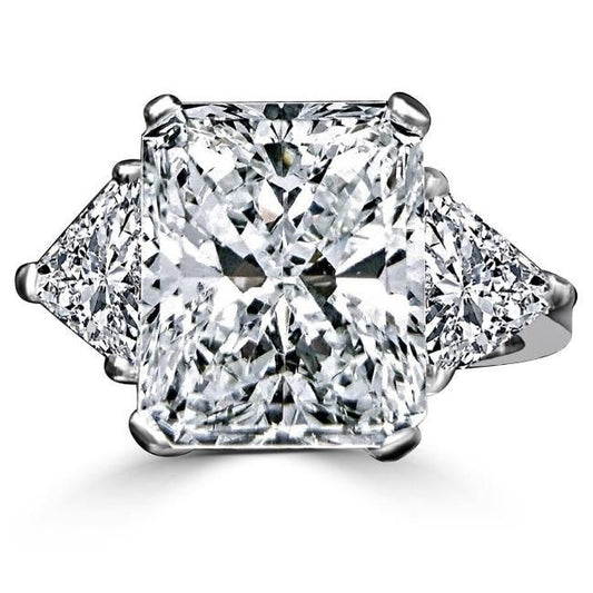 Radiant-cut cubic zirconia three-stone ring, main view, 635R71337