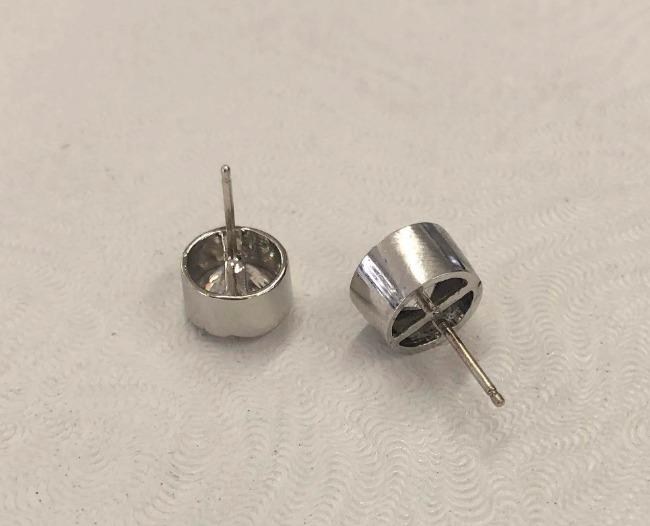 Round bezel-set cubic zirconia stud earrings in sterling silver by Zirconite, alternate view, EBZL