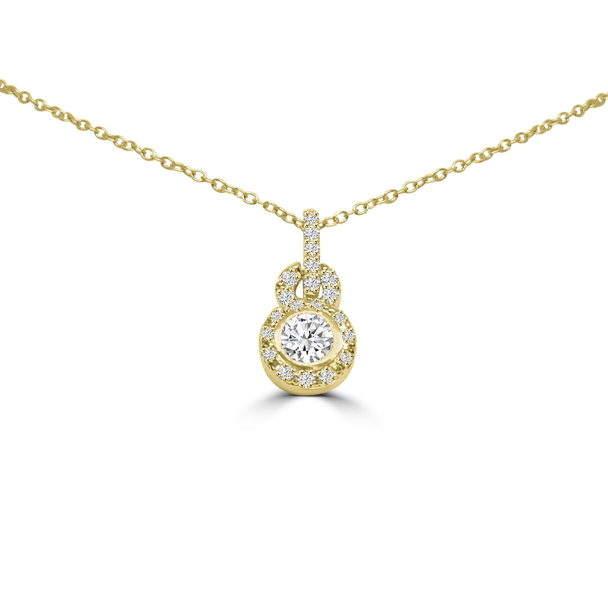 Round cubic zirconia double jeweled bail pendant, alternate view, 635P10687A