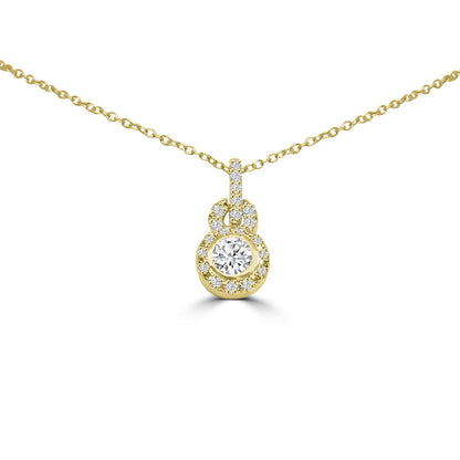 Round cubic zirconia double jeweled bail pendant, alternate view, 635P10687A