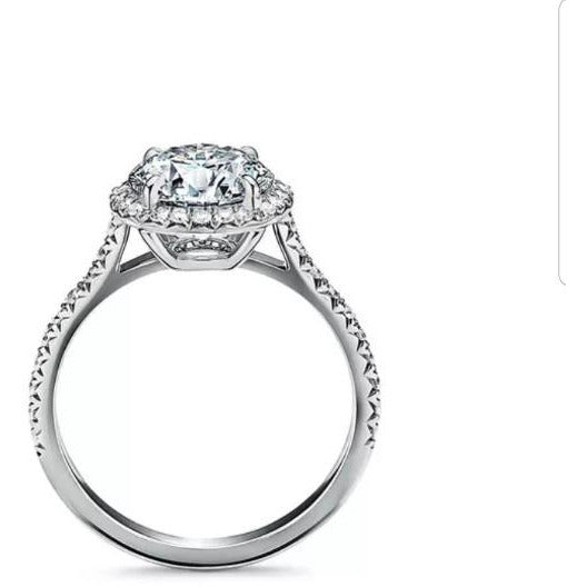Round cubic zirconia halo engagement ring, alternate view, 635R2054
