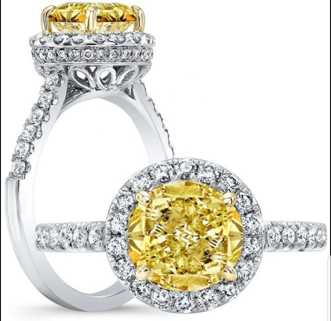 Round cubic zirconia halo engagement ring, alternate view, 800R070-2