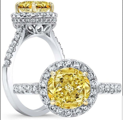Round cubic zirconia halo engagement ring, alternate view, 800R070-2