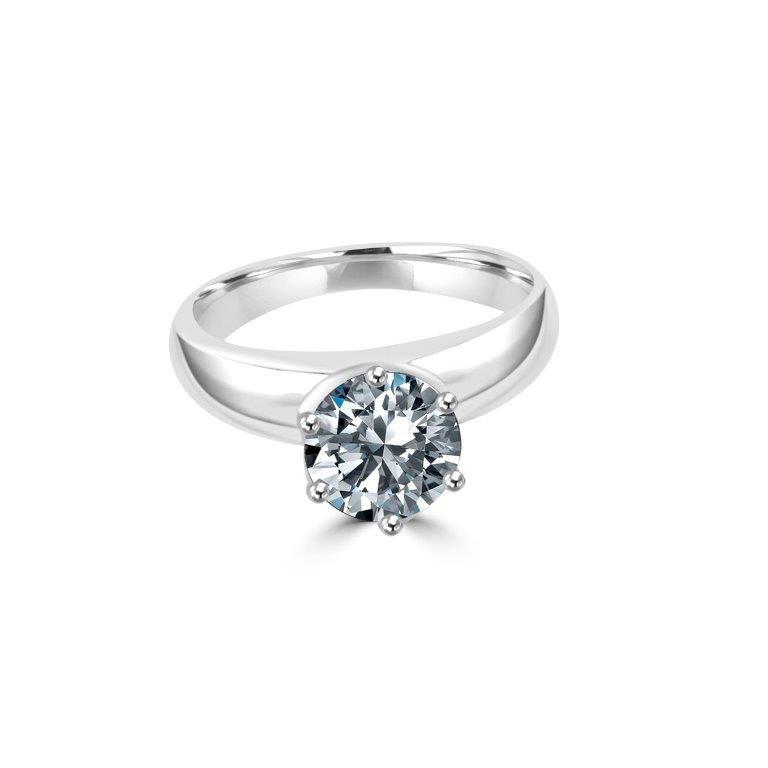Round Diamond Veneer cubic zirconia ring, alternate view, 635R168