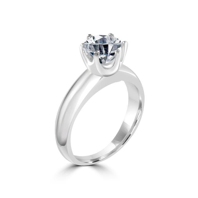 Round Diamond Veneer cubic zirconia ring, main view, 635R168