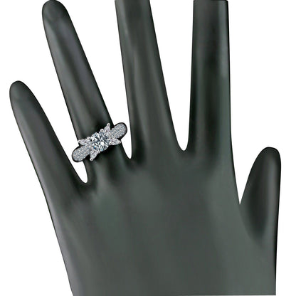 Round Diamond Veneer cubic zirconia ring, alternate view, 635R3228