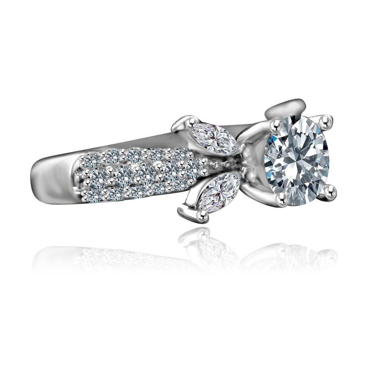 Round Diamond Veneer cubic zirconia ring, alternate view, 635R3228
