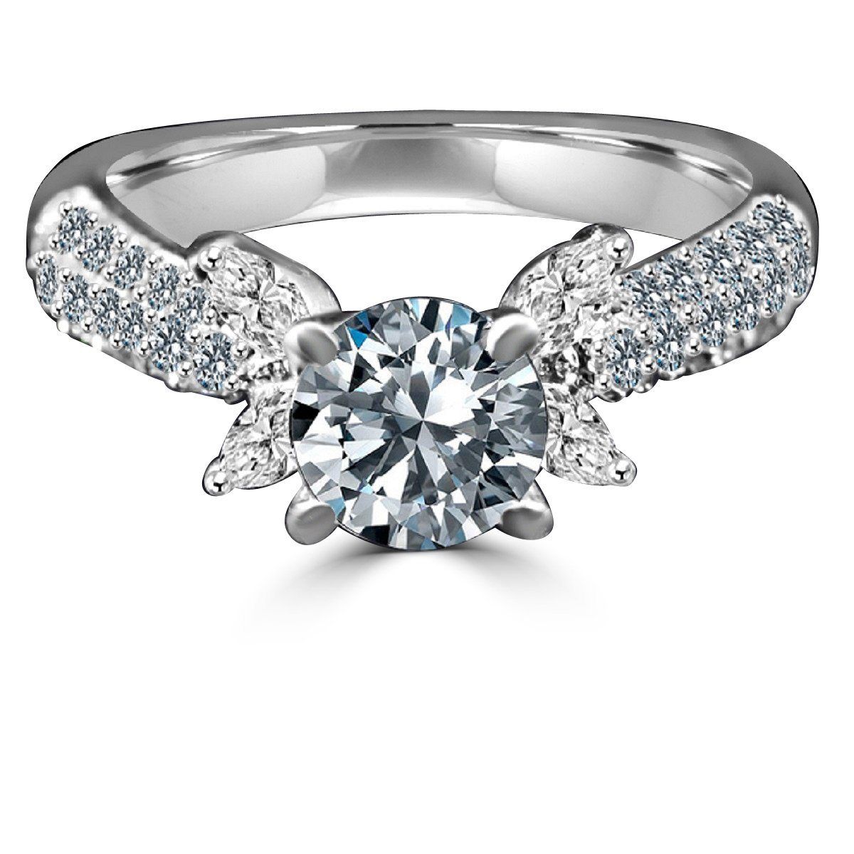 Round Diamond Veneer cubic zirconia ring, main view, 635R3228