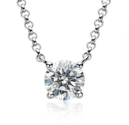 Round cubic zirconia solitaire pendant, main view, 635P100M