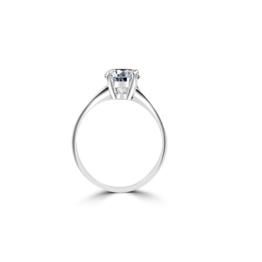 Round cubic zirconia solitaire ring, main view, 635R166A