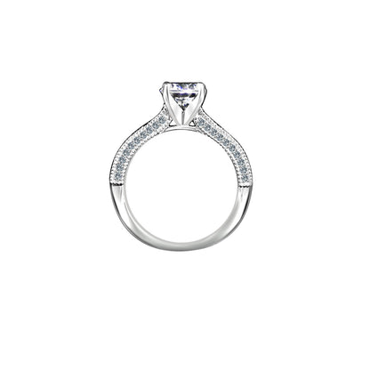 Round cubic zirconia solitaire ring, alternate view, 635R4007