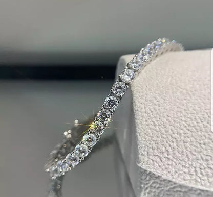 Round cubic zirconia tennis bracelet, main view, 635B1570