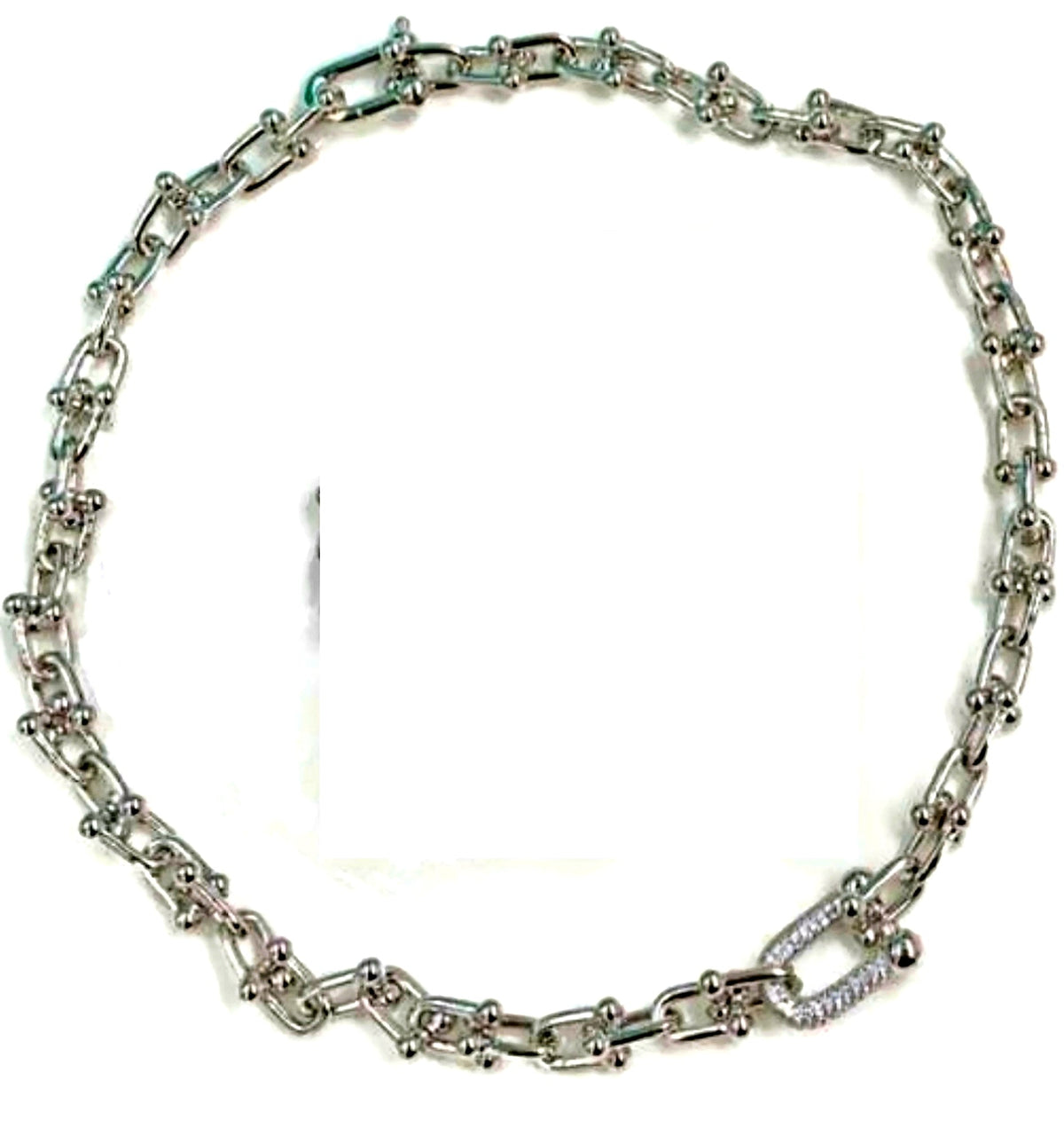 Saddle stainless steel necklace by Zirconite, main view, 821N100