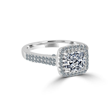 Square cushion-cut cubic zirconia halo ring, alternate view, 635R0251