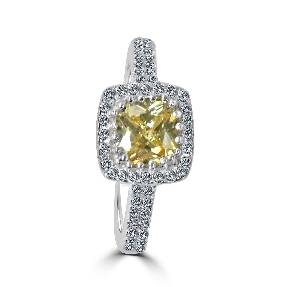 Square cushion-cut cubic zirconia halo ring, alternate view, 635R0251