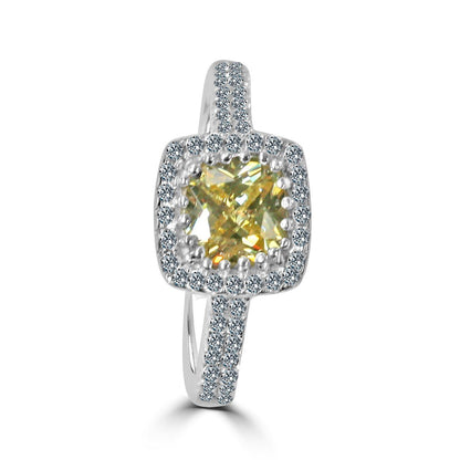 Square cushion-cut cubic zirconia halo ring, alternate view, 635R0251