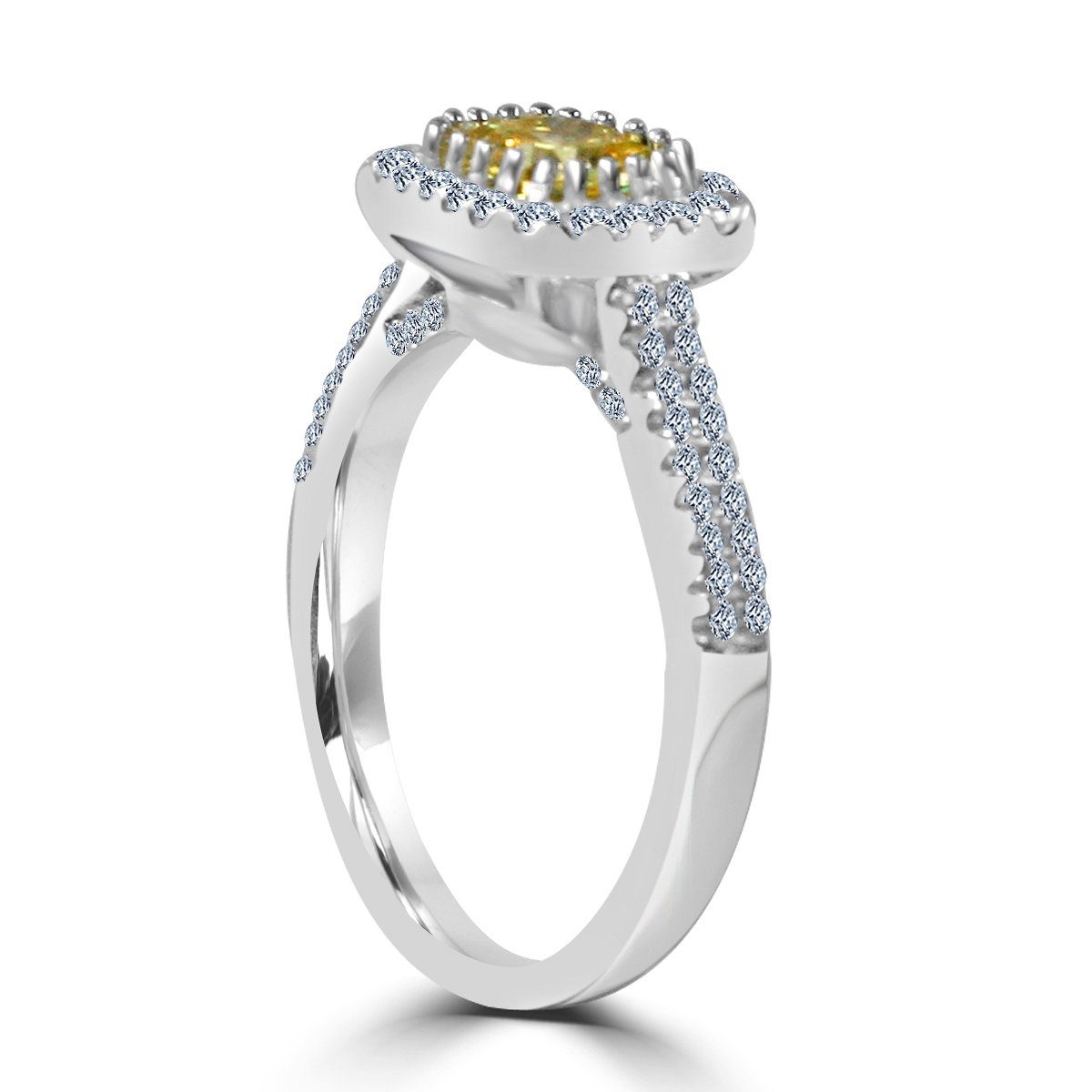 Square cushion-cut cubic zirconia halo ring, alternate view, 635R0251