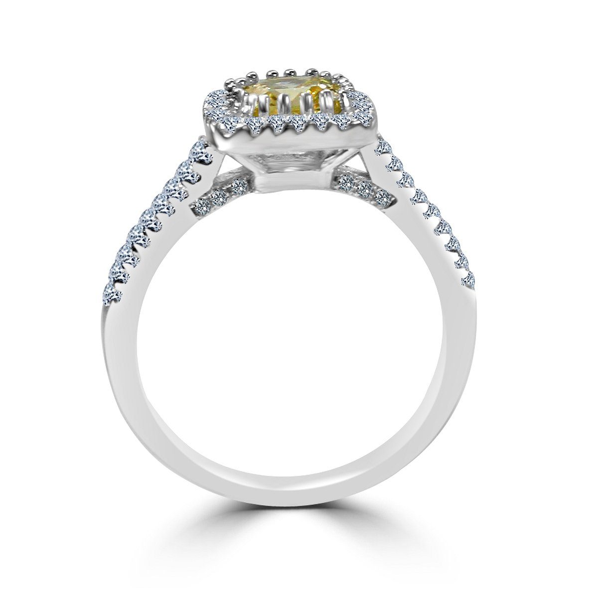 Square cushion-cut cubic zirconia halo ring, alternate view, 635R0251
